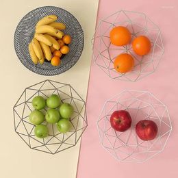 Storage Baskets 1Pc Kitchen Basket Container Bowl Metal Wire Drain Rack Fruit Vegetable Holder Snack Tray