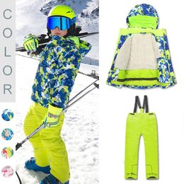 Skiing Jackets Boy Girl Snowboarding Sportswear Sets Waterproof Windproof Kids Ski Suits Jacket Pants Winter Keep Warm Thickened Sweater Coat 230725