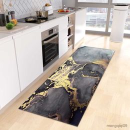 Carpets Kitchen Mat Home Bathroom Door Balcony Decor Carpet Entrance Doormat Marble Living Room Bedroom Floor Hallway Anti-Slip Foot Rug R230726