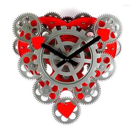 Table Clocks Love Heart Gear Clock Simple Fashion Living Room Valentine's Day Gift Creative Styling Linkage