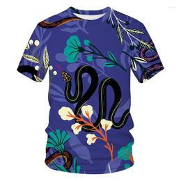 Men's T Shirts Snake Pattern 3D Print Shirt Unisex Fashion Casual Short Sleeve Oversized T-shirt Men Harajuku Streetwear Hip Hop Cool Tops