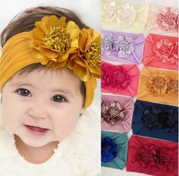 Girls hair accessories Baby nylon traceless flower headbands Wide brimmed headband for children hairband