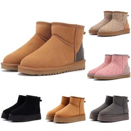 Designer Women's Flat Earth Yellow Leather Thick Bottom Fur Brand Ankle Boots in Various Styles