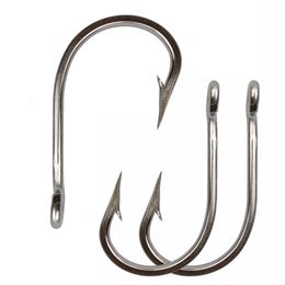 Fishing Hooks 50pcs 5/0-13/0 Strong Stainless Steel tuna Fishing Hooks for Saltwater fishhook big game barbed hook 230725