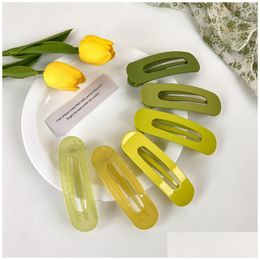 Hair Accessories Spring And Summer Green Cool Feeling Grab Side Clip Girls Sweet Versatile Hairpin Japan South Korea Headwear Drop Del Dhdql