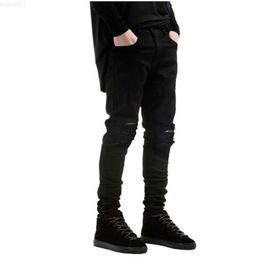 Men's Men Black Ripped Skinny Jeans Hip Hop swag Denim Scratched Biker Joggers pants Famous Brand Designer Trousers 220408 L230726