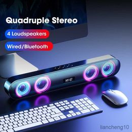 Portable Speakers Computer Soundbar Wireless Stereo Surround Speaker Bluetooth5.0 Wired AUX Subwoofer Soundbar Rechargeable Laptop Speaker R230727