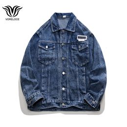 Mens Jackets Men Denim Jacket Classic Korean Style Street Fashion Unisex Polo Neck Pocket Decoration Cotton 230725