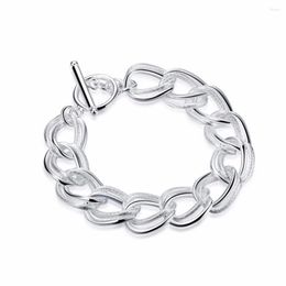 Link Bracelets Classic H290 Delicate Bracelet Silver Plated For Women Men's Wholesale Charm Christmas Gifts Fashion Jewellery