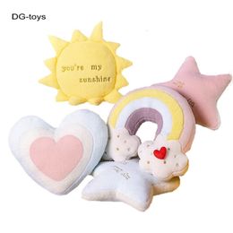 Plush Pillows Cushions Washable Sky Cloud Star Sun Rainbow Pillow Stuffed pink Star Lollipop Heart Girly Sofa Back Cushion Sweet Gift gift for Her 230726