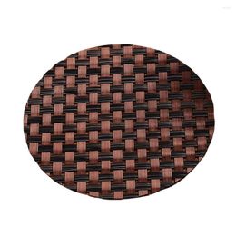 Table Runner Heat Insulation Dinner Accessory Drink Coasters Non Slip PVC Tableware Round Durable Kitchen Woven Placemat Home Office