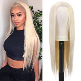 Lace Wigs Ushine Synthetic Lace Wigs Straight Part Lace Wig 613 Hair 4x4 Lace Closure Natural Looking 20 Inch Blonde Wigs For Black Women 230725