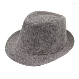 Berets Dance Performance Small Fedora Hat Panama Billycock Seaside Leisure Beach Sun Simple Solid Color Trilby Cap For Women Men