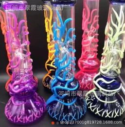 Smoking Pipes Soft Glass Water Dry Herb Tobacco Hookahs Glow In The Dark Wrap Design Drop Delivery Home Garden Househ Dh3A0
