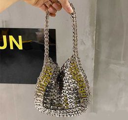 Cross Body Shoulder Bags Luxury Women Bags Designer Silver Metal Sequins Chain Woven Bag Evening Bags Clutch purse Travel Holiday Shoulder Bag Handbag