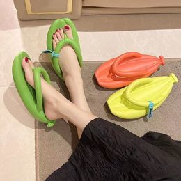 Funny Designer Slippers Summer banana Flip-flops for men and womens home indoor thick soled lovers beach shoes EVA Soft Slides Couples Sliders