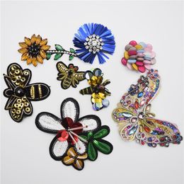 10pcs Handmade Beads Crystal Sew on Patches Strass Rhinestones Applique Trim222A