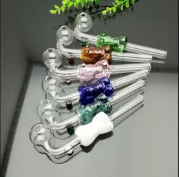 Glass Pipes Smoking blown hookah Manufacture Hand-blown bongs Hot selling middle Coloured beauty long glass curved pot