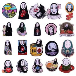 Pins Brooches Spirited Away No Face Enamel Pin Collection Cute Art Brooch Anime Fans Gift270p