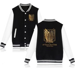 Men's Jackets Anime Attack on Titan Baseball Jacket Men Women Fashion Jacket Harajuku Baseball Jacket Boys Girls Sweatshirts Jackets 230725