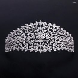 Hair Clips Jankelly Fashion Ladies Wedding Headpieces With Cube Zircon Wholesale Bridal Accessories Headdress Tiaras