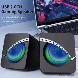 Portable Speakers Mini Desktop Speakers 3.5mm Portable Stereo Wired Subwoofer Bass For Laptop Computer Player R230727