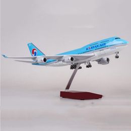 Aircraft Modle 1/150 47CM Aeroplane B747-400 Aircraft Korea Korean International Airline Model Light Diecast Plane Airliner Collection Toys 230725