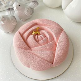 Candles SJ 3D Rose Flower Cake Mould Silicone Molds Diy Valentine's Day Wedding Dessert Mousse Kitchen Pastry Bakeware Tools 230726