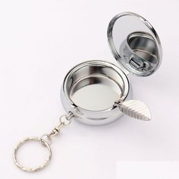 Sublimation Blanks Blank Alloy Portable Pocket Circar Ashtray Key Chain With Cigarette Snuffer Drop Delivery Office School Business In Dhf6I