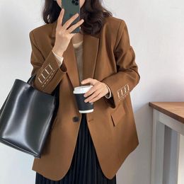 Women's Suits Embroidery Design Suit Jacket 2023 Spring And Autumn High-end Casual Brown Coffee