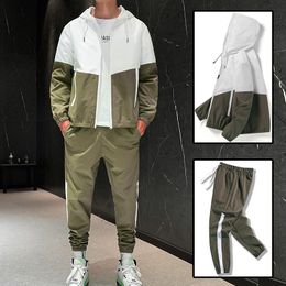 Men's Tracksuits 2023 Hiphop Suit Male Set Track Suits Sweatsuit Man Tracksuit Mens Sets Pant Zipper Pockets Outwear 2PC JacketPants 230725