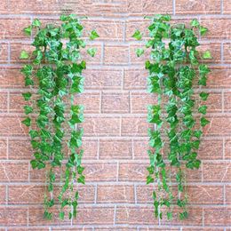 Decorative Flowers 90cm Artificial Plants Green Vine Leaves Fake Wall Hanging DIY Home Garden Ornaments House Yard Balcony Decoration