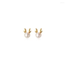 Stud Earrings 4mm 7MM Small REAL. 925 Sterling SIlver Fine Jewellery Shell Pearl Antlers Deer Horn Ear-Bone C-G9783