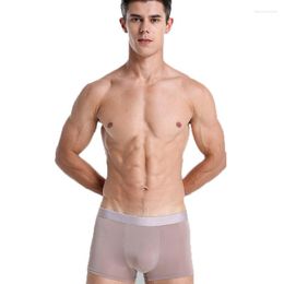 Underpants Antibacterial Ice Silk Male's Underwear Men's Seamless Breathable Boxer Pants Large Size Cotton Crotch Boxers