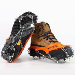 Safety Shoes 8 Teeth Steel Ice Gripper Spike for Shoes Anti Slip Climbing Snow Spikes Crampons Cleats Chain Claws Grips Boots Cover 230726