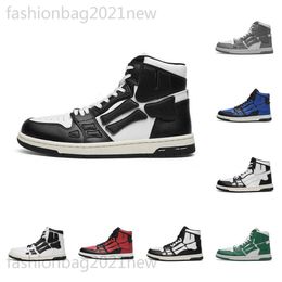 Designer fashion Luxury Ami Bones Casual Shoes mens women amirir Classic dermis shoes White Black Blue Red Low Top Lace Up Spring sneakers running basketball shoes