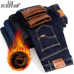 UAICESTAR Brand Winter Jeans Flannel Stretch High Quality Jean Trousers Casual Fashion Men Spring Men's Pants 210318 L230726