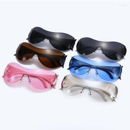 Sunglasses Fashion Brand Punk Sports Women Designer Y2K One Piece Sun Glasses Men Goggle Shades Star Eyewear UV400