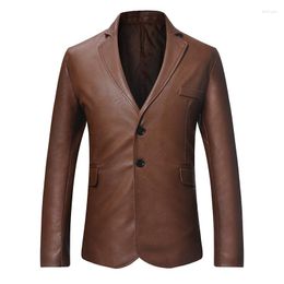 Men's Suits Suit Spring And Autumn Leather Simple Mature Business Casual Large Size Jacket