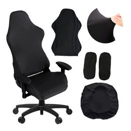 Chair Covers 4pcs Gaming with Armrest Spandex Splicover Office Seat Cover for Computer Armchair Protector cadeira gamer 230725