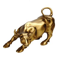 Decorative Objects Street Bull shaped Home Office Table Feng Shui Art OX Statue Decoration Model Sculpture Decoration Object Project 230726
