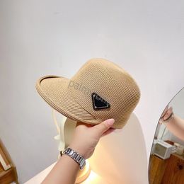 luxury P Wide Brim Hats Bucket Hats Fashion-Woven Wide-brimmed Hat Sun Hat designer Women Wide Cap Parent-child Flat-top Visor Woven Straw Hats