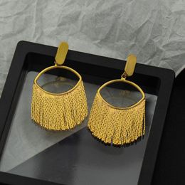 Stud Earrings Stylish Luxury Sparkle Dynamic Chain Fringe Brass Gold Plated Exaggerated Temperament S925 Silver Needle