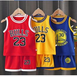 Clothing Sets Kids' Summer Boys' T-shirt Quick Dry Basketball Uniform Set Digital Print Team Toddler 3-12 Years Old Clothing Red Yellow White 230725