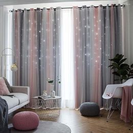 Curtain Luxury Curtains Blackout Star Living Room Simple Decor Window Balcony Bedroom Drapes Double Layer