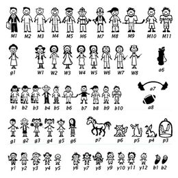 Stick Figure My Family & Pet Dog Cat Sticker for Car Window Bumper Vinyl Decal Household sticker car styling334B