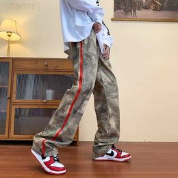 Men's Jeans 2022 Outdoor Side Zipper Camouflage Baggy Men Cargo Tracksuit Pants Overalls Hip Hop Women Sport Long Trousers Spodnie Dresowe