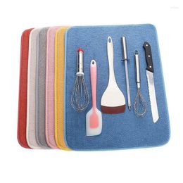 Table Mats Kitchen Dish Drying Mat Microfiber Absorbent Placemat Non Slip Heat Resistant Drain Pad Cabinet Bathroom