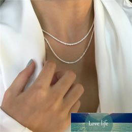 Italian Sparkling Simple Bracelet Nude Necklace Minority Cool Female Trendy Personality Shining Sand Starry Clavicle Chain Female