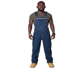 2019 Autumn New Brand Men's Bib Overalls High Quality Denim Zipper Overalls Loose Long Jeans Blue Pocket Bib Work Wear2607